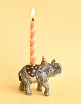 Camp Hollow SURCT0044 Porte-bougie en porcelaine - Cake Topper - Éléphant - Camp Hollow vendu par Veille sur toi