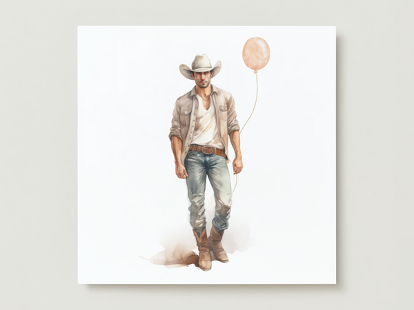 Carte de souhaits - Cowboy - Veille sur toi