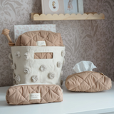 Dans le sac ⚜ Quilted-wipes-case-tan Étui à lingettes matelassé - Tan - Dans le sac vendu par Veille sur toi
