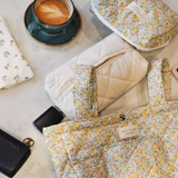 Dans le sac ⚜ STR-ORG-FLO-YEL Sac organisateur pour poussette Mini Mama - Fleurs mimosa - Dans le sac x Liberty London vendu par Veille sur toi