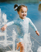 Deux par Deux Baby And Toddler One-Piece Long Sleeve Rashguard Blue Seahorse Print vendu par Veille sur toi