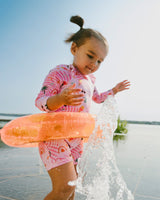 Deux par Deux Baby And Toddler One-Piece Long Sleeve Rashguard Pink Beach Print vendu par Veille sur toi