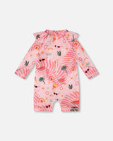 Deux par Deux Baby And Toddler One-Piece Long Sleeve Rashguard Pink Beach Print vendu par Veille sur toi