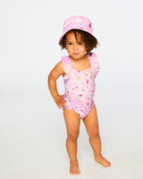 Deux par Deux Beach Hat Purple Flower Print vendu par Veille sur toi