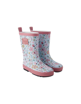 Deux par Deux Bottes de pluie en caoutchouc naturel - Bleu fleurs - Deux par deux vendu par Veille sur toi