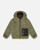 Deux par Deux H20W65_999_12m Reversible Mid-Season Sherpa Jacket Khaki 12m vendu par Veille sur toi