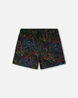 Deux par Deux H30OB32_3H162_3/6m Swim Trunks Black Dinosaur Print 3/6m vendu par Veille sur toi