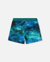 Deux par Deux H30OB33_3H165_2/3 Swim Trunks Blue Waves Print 2/3 vendu par Veille sur toi