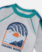 Deux par Deux H30OB50_01190_2/3 Long Sleeve Rashguard Pale Gray 2/3 vendu par Veille sur toi