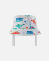 Deux par Deux H30OBC_3H161_6/12m Recycled Polyester Beach Hat Blue Baby Dinosaur Print 6/12m vendu par Veille sur toi