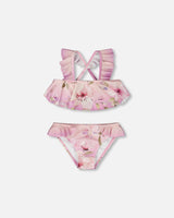 Deux par Deux H30OG12_3H143_2/3 Two-Piece Swimsuit Purple Flower Print 2/3 vendu par Veille sur toi