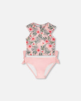 Deux par Deux H30OG71_3H152_2/3 Two-Piece Swimsuit Pink Hibiscus Print 2/3 vendu par Veille sur toi