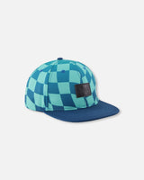 Deux par Deux H30VBC_3H190_6/24m Cap Teal Printed Checkerboard 6/24m vendu par Veille sur toi