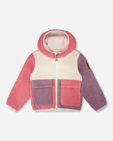 Deux par Deux H30W60_01380_12/18m Sherpa Jacket Pink Colorblock 12/18m vendu par Veille sur toi