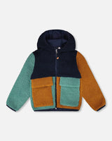 Deux par Deux H30W60_01730_12/18m Sherpa Jacket Navy Colorblock 12/18m vendu par Veille sur toi