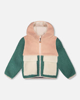 Deux par Deux H30W60_06003_12/18m Sherpa Jacket Light Pink Colorblock 12/18m vendu par Veille sur toi