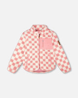 Deux par Deux H30W61_3H040_12/18m Sherpa Jacket Pink Checkerboard 12/18m vendu par Veille sur toi