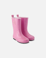 Deux par Deux H30WB10_3H171_4C Rain Boots In Natural Rubber Pink Glitter 4 (Toddler) vendu par Veille sur toi