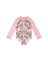 Deux par Deux ⚜ Maillot de bain à manches longues - Rose hibiscus - Deux par deux vendu par Veille sur toi