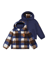 Deux par Deux ⚜ Manteau mi-saison réversible - bleu foncé et brun - Deux par Deux vendu par Veille sur toi