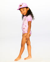 Deux par Deux One-Piece Swimsuit Purple Flower Print vendu par Veille sur toi