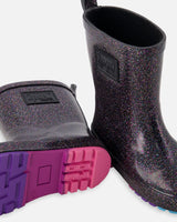 Deux par Deux Rain Boots Black With Glitter vendu par Veille sur toi