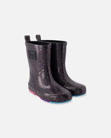 Deux par Deux Rain Boots Black With Glitter vendu par Veille sur toi