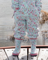 Deux par Deux Rain Boots In Natural Rubber Blue Mini Flower Print vendu par Veille sur toi