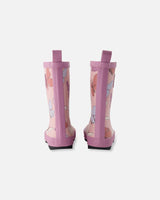 Deux par Deux Rain Boots In Natural Rubber Pink Butterfly Print vendu par Veille sur toi