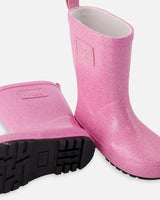 Deux par Deux Rain Boots In Natural Rubber Pink Glitter vendu par Veille sur toi
