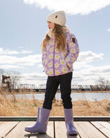 Deux par Deux Rain Boots In Natural Rubber Purple Glitter vendu par Veille sur toi