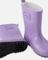 Deux par Deux Rain Boots In Natural Rubber Purple Glitter vendu par Veille sur toi