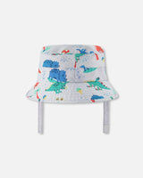 Deux par Deux Recycled Polyester Beach Hat Blue Baby Dinosaur Print vendu par Veille sur toi