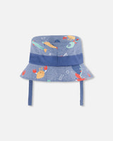 Deux par Deux Recycled Polyester Beach Hat Blue Marine Animal Print vendu par Veille sur toi