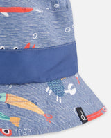 Deux par Deux Recycled Polyester Beach Hat Blue Marine Animal Print vendu par Veille sur toi