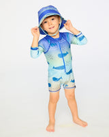 Deux par Deux Recycled Polyester Beach Hat Blue Whale Print vendu par Veille sur toi