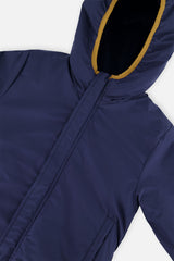 Deux par Deux Reversible Mid-Season Jacket Dark Blue, Beige And Brown vendu par Veille sur toi