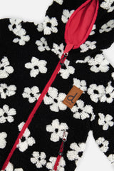 Deux par Deux Reversible Mid-Season Jacket Pink And Black Printed Flowers vendu par Veille sur toi