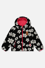 Deux par Deux Reversible Mid-Season Jacket Pink And Black Printed Flowers vendu par Veille sur toi