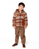 Deux par Deux Reversible Mid-Season Sherpa Jacket Brown Aztec Pattern vendu par Veille sur toi