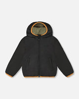 Deux par Deux Reversible Mid-Season Sherpa Jacket Khaki vendu par Veille sur toi