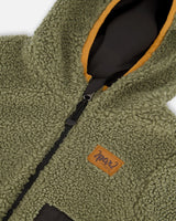 Deux par Deux Reversible Mid-Season Sherpa Jacket Khaki vendu par Veille sur toi