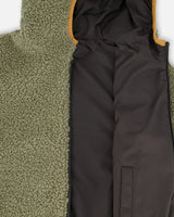 Deux par Deux Reversible Mid-Season Sherpa Jacket Khaki vendu par Veille sur toi
