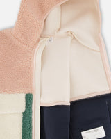 Deux par Deux Sherpa Jacket Light Pink Colorblock vendu par Veille sur toi