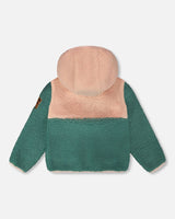 Deux par Deux Sherpa Jacket Light Pink Colorblock vendu par Veille sur toi
