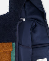 Deux par Deux Sherpa Jacket Navy Colorblock vendu par Veille sur toi