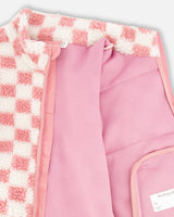 Deux par Deux Sherpa Jacket Pink Checkerboard vendu par Veille sur toi