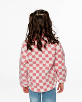 Deux par Deux Sherpa Jacket Pink Checkerboard vendu par Veille sur toi