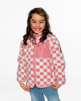 Deux par Deux Sherpa Jacket Pink Checkerboard vendu par Veille sur toi