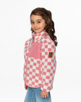 Deux par Deux Sherpa Jacket Pink Checkerboard vendu par Veille sur toi